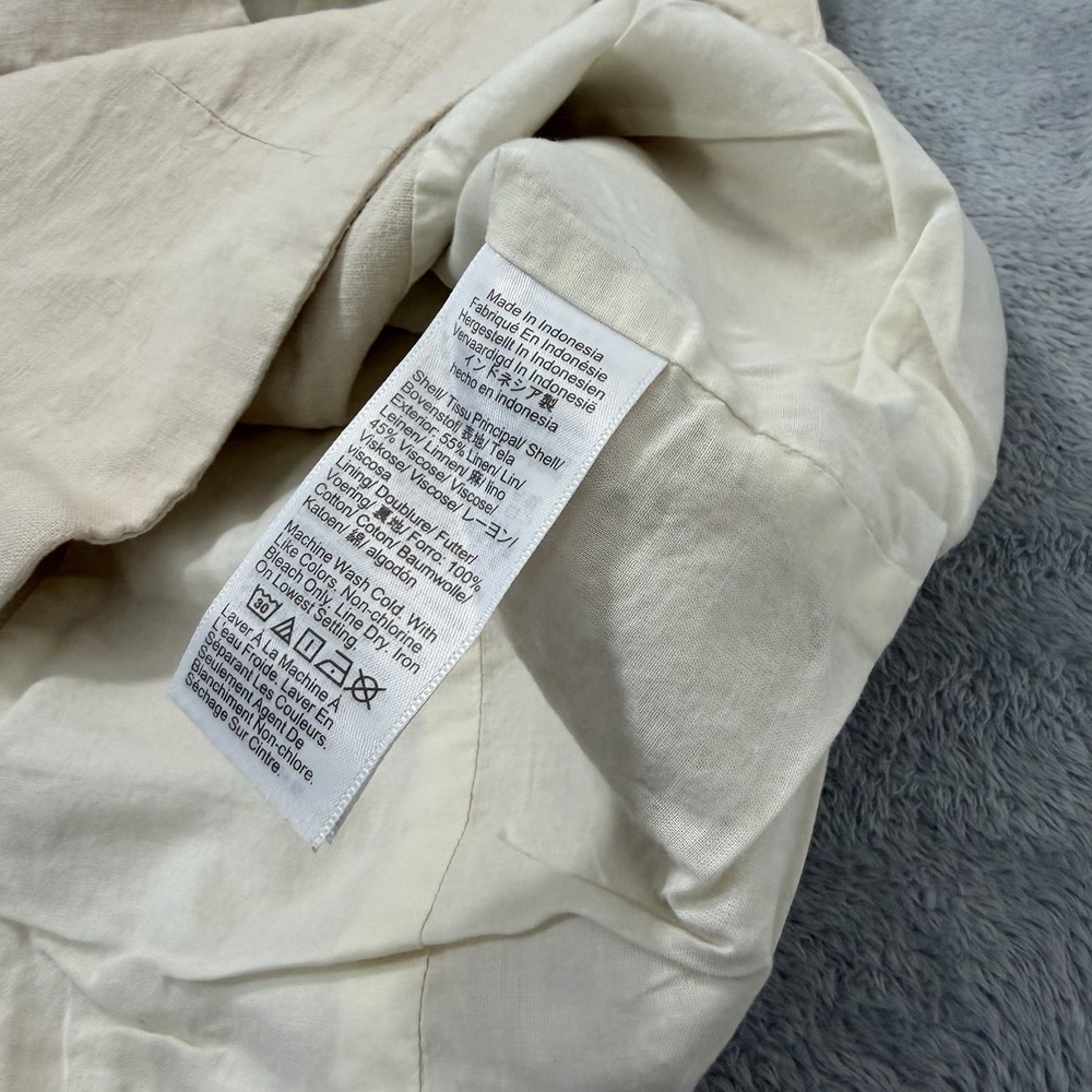 J.Crew Button Front Linen Blend Vest Womens 2 Beige Coastal Preppy Minimalist - Picture 4 of 7